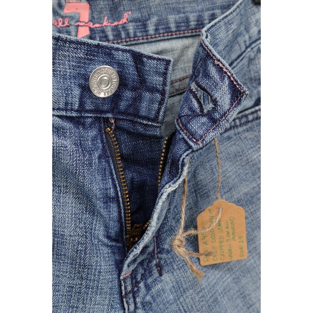 7 For All Mankind Women's 100% Cotton Crop Dojo Wide Leg 5-Pocket Jeans Size 25 - Picture 11 of 16